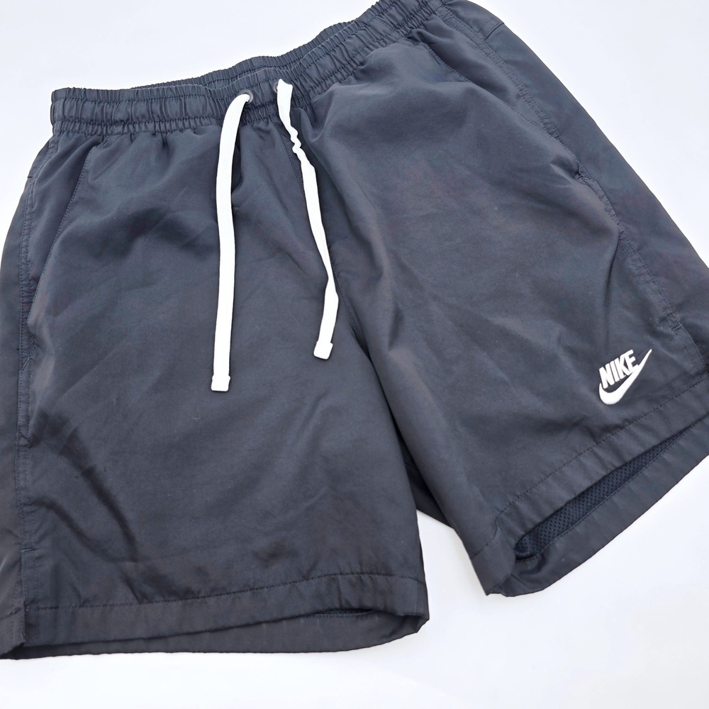Nike Mens Small Sportswear Woven Shorts Drawstring Stretch Black AR2382-010